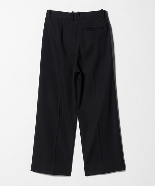 H beauty&youth ワイドスラックス ブラック H＞クリア ダブルクロス ワイドスラックス