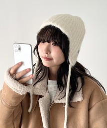 CLEA | プレート付きニットフライトキャップ(ニットキャップ/ビーニー)