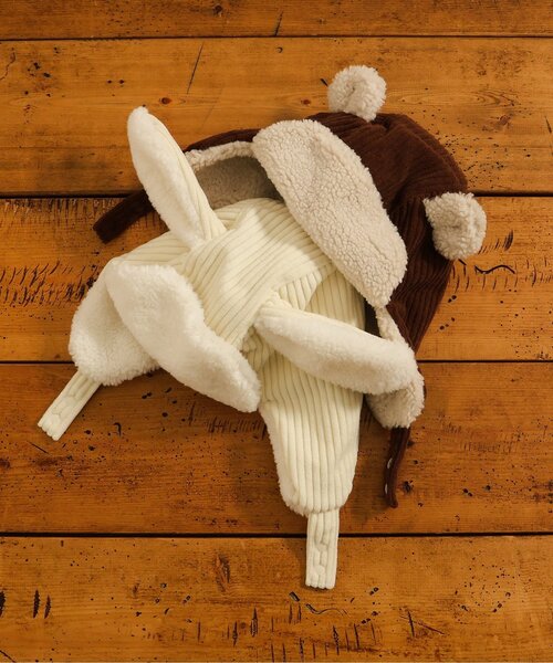 BREEZE（ブリーズ）の「Bpop アニマルフライトキャップ（キャップ・キッズ・アイボリー/ブラウン・46/48）」の3枚目の写真