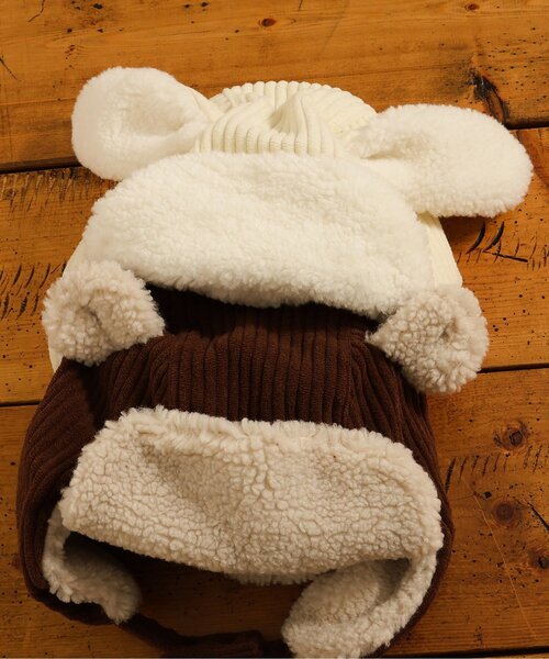 BREEZE（ブリーズ）の「Bpop アニマルフライトキャップ（キャップ・キッズ・アイボリー/ブラウン・46/48）」の4枚目の写真