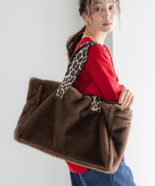 セール】ミンクライクファートートL/607564（トートバッグ）｜Elura