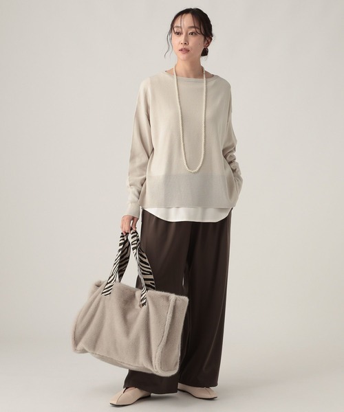 Elura（エルーラ）の「ミンクライクファートートL/607564（トートバッグ・レディース・ブラウン/グレー・FREE）」の5枚目の写真