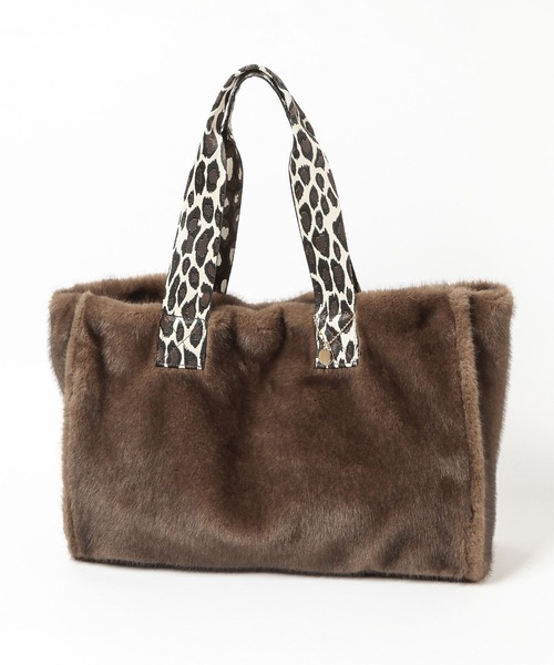 Elura（エルーラ）の「ミンクライクファートートL/607564（トートバッグ・レディース・ブラウン/グレー・FREE）」の9枚目の写真
