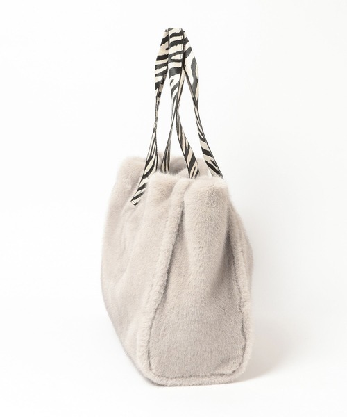 Elura（エルーラ）の「ミンクライクファートートL/607564（トートバッグ・レディース・ブラウン/グレー・FREE）」の10枚目の写真