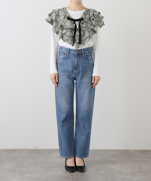 FUMIE TANAKA（フミエタナカ）の「【FUMIE TANAKA(フミエタナカ)】flower jq frill neck：ブラウス（シャツ/ブラウス・レディース・ブラック・FREE）」の2枚目の写真