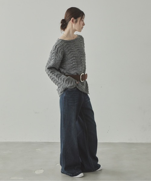 VIVID LADY(ビビッドレディー)の「裾フレアワイドデニムパンツ(デニムパンツ・レディース・ダークブルー・SMALL/MEDIUM)」の10枚目の写真