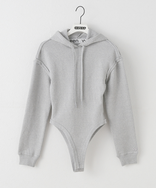 OPEN Yy(オープンワイワイ)の「【Geek Office / ギークオフィス】OPEN YY Knitted HOODYSUIT(Tシャツ/カットソー・レディース・チャコールグレー/ブルー・SMALL)」の1枚目の写真