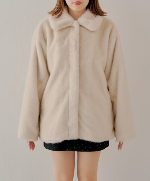 金釦ミディアム丈ファーコート（その他アウター）｜Chico（チコ）の