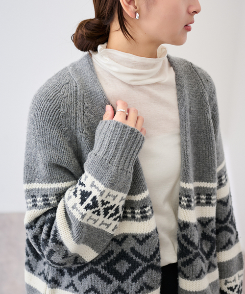 FRAMeWORK（フレームワーク）の「コットンシルクMixタートルネック（Tシャツ/カットソー・レディース・ホワイト/ブラック・FREE）」の2枚目の写真