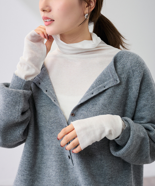 FRAMeWORK（フレームワーク）の「コットンシルクMixタートルネック（Tシャツ/カットソー・レディース・ホワイト/ブラック・FREE）」の16枚目の写真