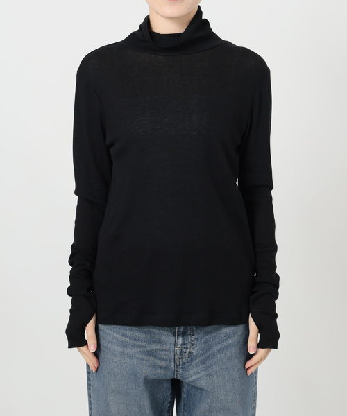 FRAMeWORK（フレームワーク）の「コットンシルクMixタートルネック（Tシャツ/カットソー・レディース・ホワイト/ブラック・FREE）」の18枚目の写真