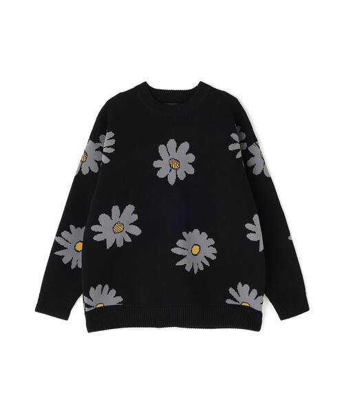 BEAVER(ビーバー)の「B omnivore/ビーオムニボー FLOWER KNIT TOP(ニット/セーター・メンズ・ナチュラル/ブラック・M/L/XL)」の2枚目の写真
