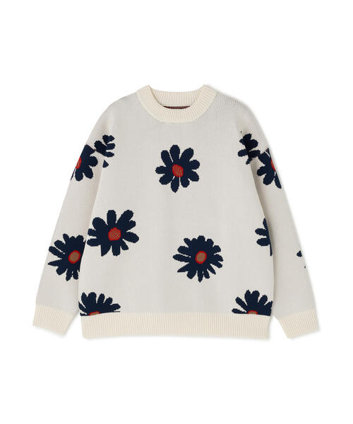 BEAVER(ビーバー)の「B omnivore/ビーオムニボー FLOWER KNIT TOP(ニット/セーター・メンズ・ナチュラル/ブラック・M/L/XL)」の4枚目の写真
