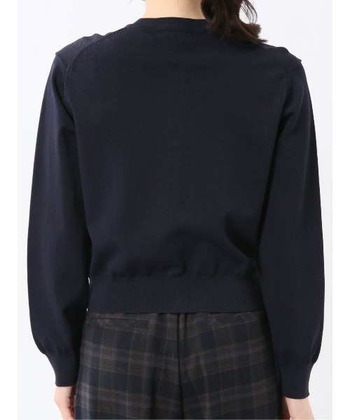 m.f.editorial（エムエフエディトリアル）の「【ストレッチ ハンドウォッシャブル】m.f.エディトリアル レディース クルーニットカーディガン（カーディガン/ボレロ・レディース・イエロー/ネイビー/ライトグレー/サックスブルー・MEDIUM/LARGE）」の6枚目の写真