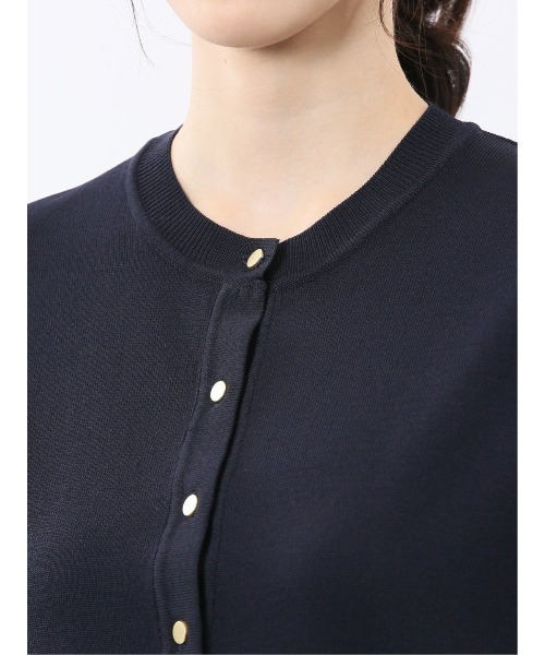 m.f.editorial（エムエフエディトリアル）の「【ストレッチ ハンドウォッシャブル】m.f.エディトリアル レディース クルーニットカーディガン（カーディガン/ボレロ・レディース・イエロー/ネイビー/ライトグレー/サックスブルー・MEDIUM/LARGE）」の7枚目の写真