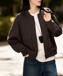 ONEP STAR（ワンピスター）の「裏起毛ジップアップカジュアルジャケット（ノーカラージャケット）」