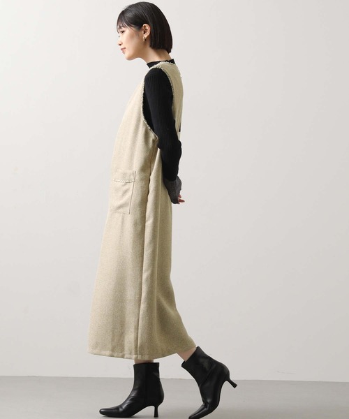 Gready Brilliant（グレディブリリアン）の「ツィードキーネックジャンスカ（ワンピース・レディース・ブラック系/ベージュ系・FREE）」の10枚目の写真