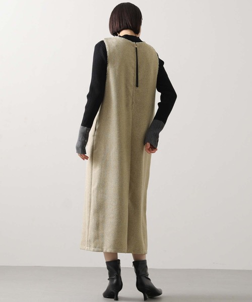 Gready Brilliant（グレディブリリアン）の「ツィードキーネックジャンスカ（ワンピース・レディース・ブラック系/ベージュ系・FREE）」の11枚目の写真