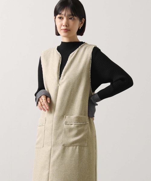 Gready Brilliant（グレディブリリアン）の「ツィードキーネックジャンスカ（ワンピース・レディース・ブラック系/ベージュ系・FREE）」の13枚目の写真