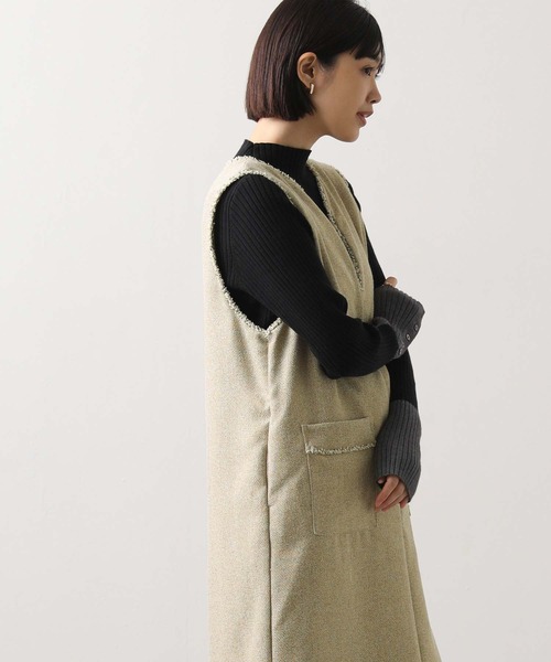 Gready Brilliant（グレディブリリアン）の「ツィードキーネックジャンスカ（ワンピース・レディース・ブラック系/ベージュ系・FREE）」の14枚目の写真