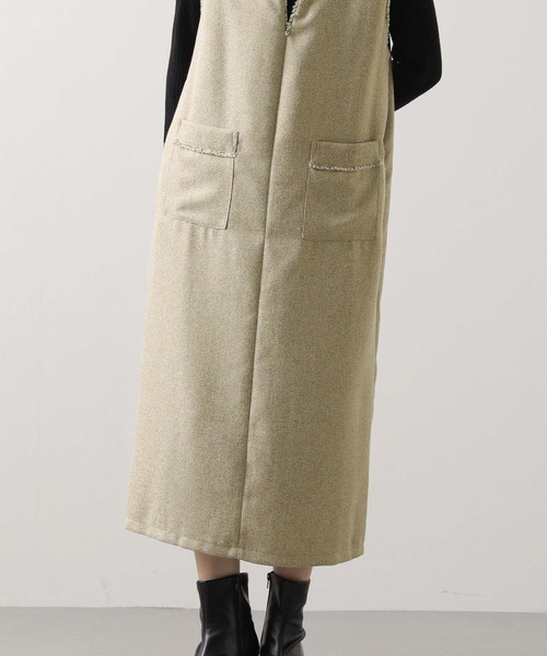 Gready Brilliant（グレディブリリアン）の「ツィードキーネックジャンスカ（ワンピース・レディース・ブラック系/ベージュ系・FREE）」の16枚目の写真