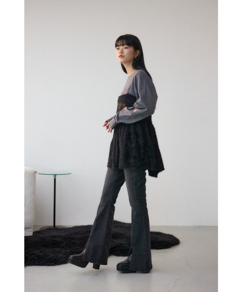 AZUL by moussy（アズールバイマウジー）の「ラメシャギーカットキャミソール（Tシャツ/カットソー・レディース・アイボリー/ブラック/ブラウン・FREE）」の16枚目の写真