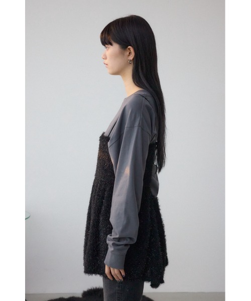 AZUL by moussy（アズールバイマウジー）の「ラメシャギーカットキャミソール（Tシャツ/カットソー・レディース・アイボリー/ブラック/ブラウン・FREE）」の18枚目の写真