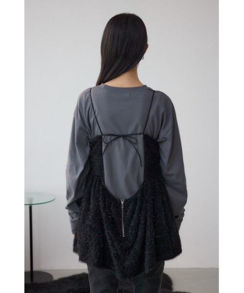 AZUL by moussy（アズールバイマウジー）の「ラメシャギーカットキャミソール（Tシャツ/カットソー・レディース・アイボリー/ブラック/ブラウン・FREE）」の19枚目の写真