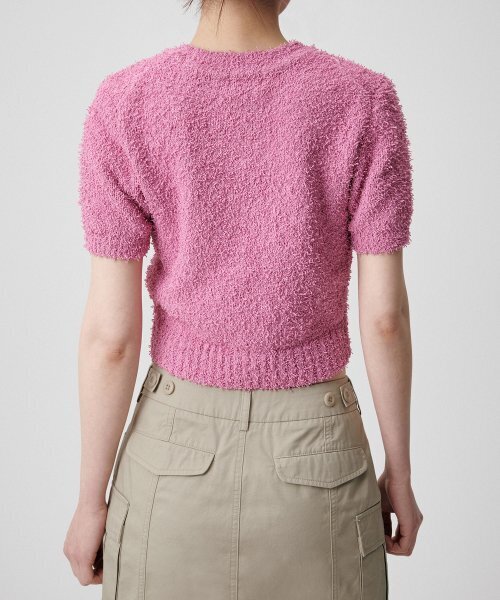 MUSINSA STANDARD WOMAN（ムシンサスタンダードウーマン）の「ウィメンズファンシーヤンクルーネック半袖ニット[ピンク]（ニット/セーター・レディース・その他・SMALL/MEDIUM/LARGE）」の2枚目の写真