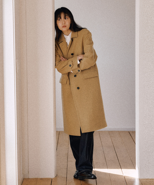 TTUDEMENT(トュードメント)の「WOOL CASHMERE SINGLE COAT CAMEL(チェスターコート・レディース・その他・SMALL/MEDIUM)」の1枚目の写真