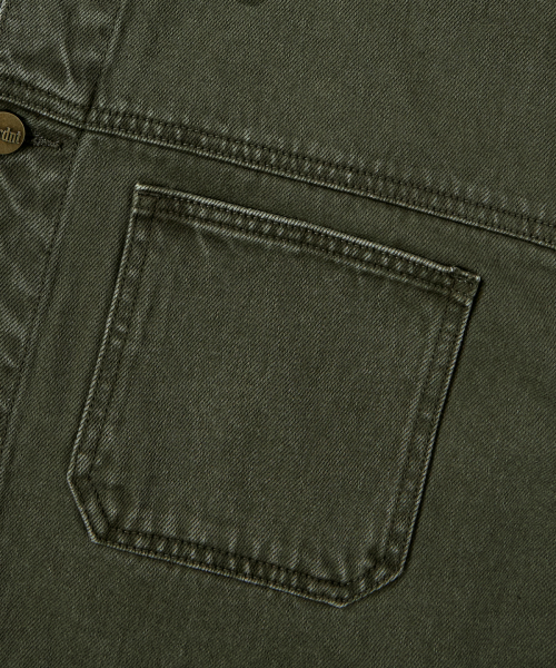 Verdnt（バーダント）の「ガーメントダイツイルワークジャケット[カーキ]（デニムジャケット・レディース・その他・SMALL/MEDIUM/LARGE）」の11枚目の写真