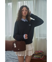 codegraphy（コードグラフィー）の「(Women) Small Square V-Neck Cable Knit CBEWWKL042（ニット/セーター）」