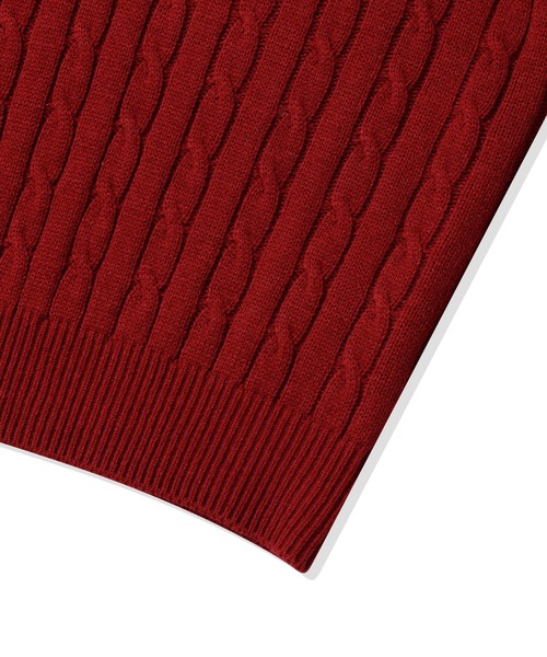 codegraphy(コードグラフィー)の「(Women) Small Square V-Neck Cable Knit CBEWWKL042(ニット/セーター・レディース・ネイビー/レッド/クリーム・SMALL/MEDIUM)」の19枚目の写真