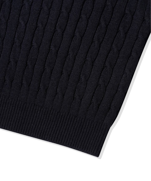 codegraphy(コードグラフィー)の「(Women) Small Square V-Neck Cable Knit CBEWWKL042(ニット/セーター・レディース・ネイビー/レッド/クリーム・SMALL/MEDIUM)」の15枚目の写真