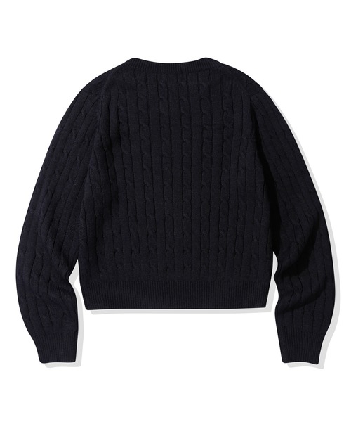 codegraphy(コードグラフィー)の「(Women) Small Square V-Neck Cable Knit CBEWWKL042(ニット/セーター・レディース・ネイビー/レッド/クリーム・SMALL/MEDIUM)」の12枚目の写真