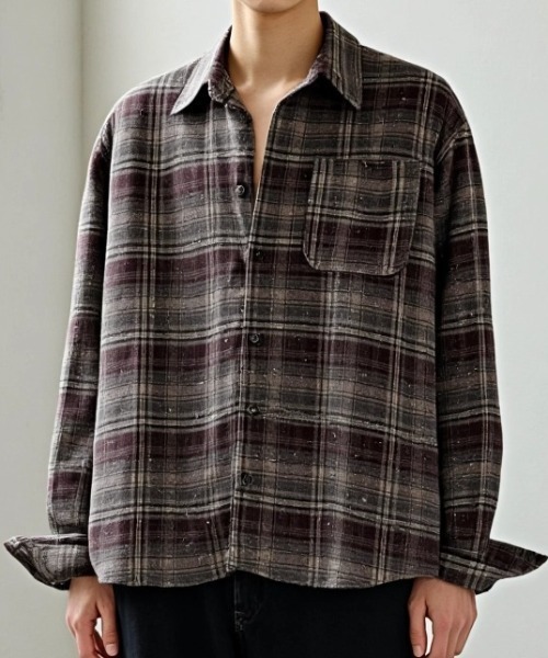 A'GEM/9×.kom『select/セレクト』Lame Nepped Check Shirt Jacket/ラメ
