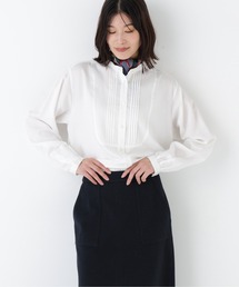 human woman | ◆ピンタックバンドカラーブラウス(シャツ/ブラウス)