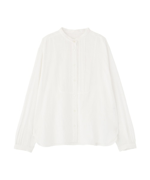 human woman（ヒューマンウーマン）の「◆ピンタックバンドカラーブラウス（シャツ/ブラウス・レディース・グレー系その他/ホワイト・MEDIUM）」の19枚目の写真