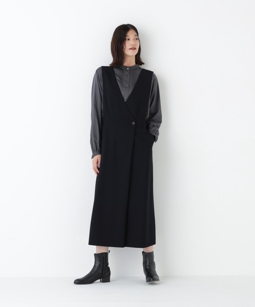 human woman（ヒューマンウーマン）の「◆ピンタックバンドカラーブラウス（シャツ/ブラウス・レディース・グレー系その他/ホワイト・MEDIUM）」の14枚目の写真