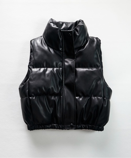 CALIFORNIA OUTFITTERS（カリフォルニア アウトフィッターズ）の「11C33 レザーライク 中綿 ベスト（ダウンベスト・メンズ・アイボリー/ブラック・FREE）」の2枚目の写真