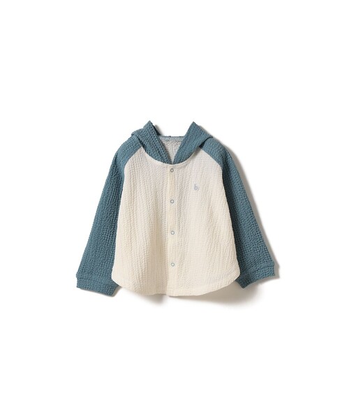 こども ビームス（コドモビームス）の「ベビー UV ポンチョ 2026SS（70～90cm）（パーカー・キッズ・ケリーグリーン/サックスブルー・ONE SIZE）」の2枚目の写真