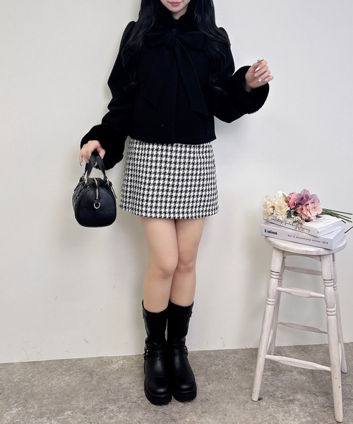 セール】マルチWayビッグリボンショート丈コート（ダウンジャケット