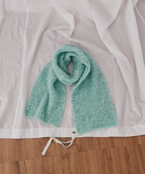 MERLOT（メルロー）の「ミックスヤーンリブニットマフラー（マフラー・レディース・イエロー/レッド/ライトブルー・FREE）」の9枚目の写真