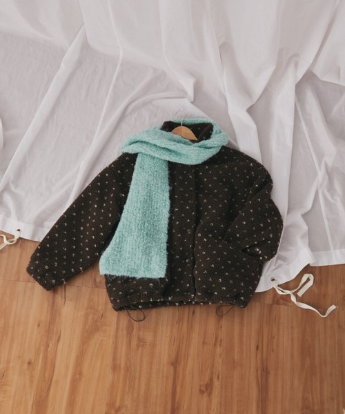 MERLOT（メルロー）の「ミックスヤーンリブニットマフラー（マフラー・レディース・イエロー/レッド/ライトブルー・FREE）」の10枚目の写真