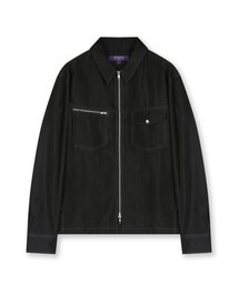 UNBALANCED POCKET ZIP-UP SHIRKET BLACK