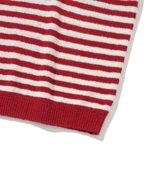 KNITTED（ニッティド）の「ブークルストライプラウンドニットRED（ニット/セーター・レディース・その他・MEDIUM/LARGE/X-LARGE）」の4枚目の写真