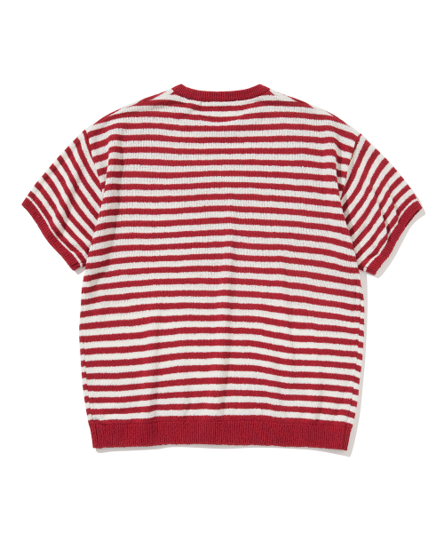 KNITTED（ニッティド）の「ブークルストライプラウンドニットRED（ニット/セーター・レディース・その他・MEDIUM/LARGE/X-LARGE）」の6枚目の写真