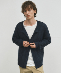 アランケーブルヘアリーウールニットカーディガン_NAVY(WC25-KN69)