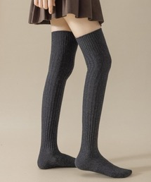 MASHIRO（マシロ）の「【MASHIRO】シンプルニットニーハイソックス（MA/EK201）（ソックス/靴下）」