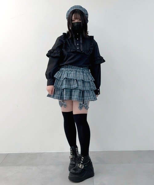 Whinny(ホワイニー)の「Whinny/ぷりぷりぽこぽこプリンセス(シャツ/ブラウス・レディース・ホワイト/サックスブルー/ブラック・FREE)」の4枚目の写真